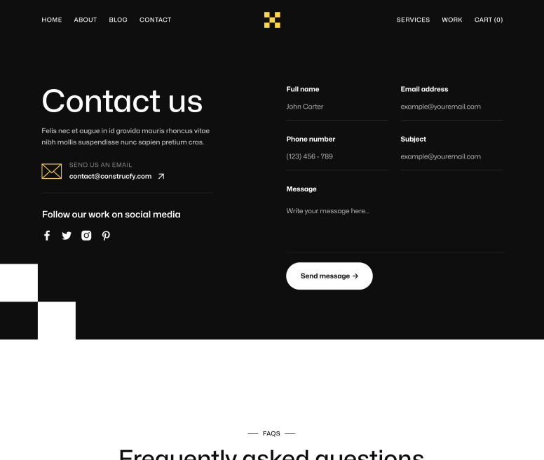 Contructify X - Contact V1 Page - Construction HTML Template