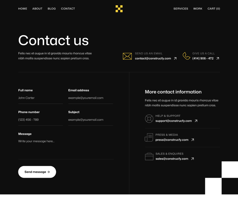 Contructify X - Contact V3 Page - Construction HTML Template