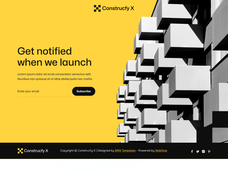 Contructify X - Coming Soon Page - Construction HTML Template